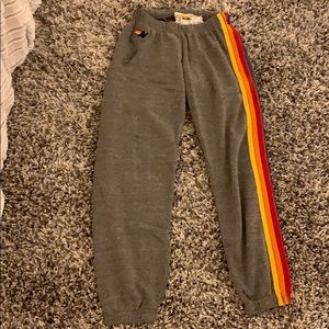 Womens rainbow aviator nation sweatpants